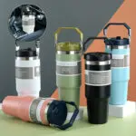 Portable Car Cup Stainless Steel Cup Travel Sports Water Bottle With Handle Cover Coffee Tumbler Cup - Image 2