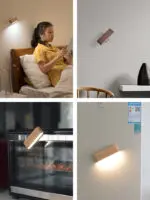 Nordic Black Walnut Solid Wood LED Table Lamp Key Holder Rechargeable Desk - Image 4