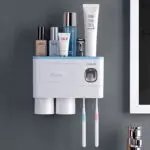 Non-marking Hanging Magnetic Toothbrush Holder Single Drawer Storage Rack With Toothpaste Squeezer Toiletry Set - Image 4