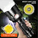 XHP90 Powerful LED Flashlight XHP50 Tactical Torch - Image 3