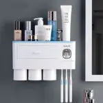 Non-marking Hanging Magnetic Toothbrush Holder Single Drawer Storage Rack With Toothpaste Squeezer Toiletry Set - Image 3