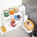 Rotating wall-mounted storage box kitchen bathroom toilet debris plastic punch-free storage finishing box - Image 4