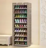 Actionclub Oxford Cloth Minimalist Multi-functional Dustproof Shoe Cabinet Shoes Racks 10 Layer 9 Grid Shoe Organizer Shelf - Image 4