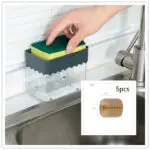 2-in-1 Soap Dispenser Sponge Caddy Push-type Liquid Box Detergent Automatic Dosing Box - Image 9