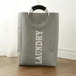 Nordic Style Amazon Explosion Models Aluminum Alloy Handle Fabric Storage Bucket Folding Home Storage Basket Dirty Clothes Hamper - Image 2