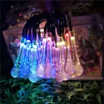 LED Outdoor Water Drops Solar Lamp String Lights LED Fairy Holiday Christmas Party Garland Garden Waterproof - Image 5