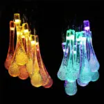 LED Outdoor Water Drops Solar Lamp String Lights LED Fairy Holiday Christmas Party Garland Garden Waterproof - Image 7