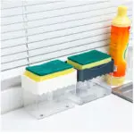 2-in-1 Soap Dispenser Sponge Caddy Push-type Liquid Box Detergent Automatic Dosing Box - Image 4