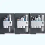 Non-marking Hanging Magnetic Toothbrush Holder Single Drawer Storage Rack With Toothpaste Squeezer Toiletry Set - Image 8