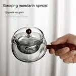 Semi-automatic Rotary Heat-resistant Glass Teapot Lazy Tea Making With Infuser And Wooden Handle Office Home Accessories Kitchen Gadgets - Image 6