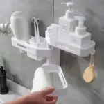 Rotating wall-mounted storage box kitchen bathroom toilet debris plastic punch-free storage finishing box - Image 9