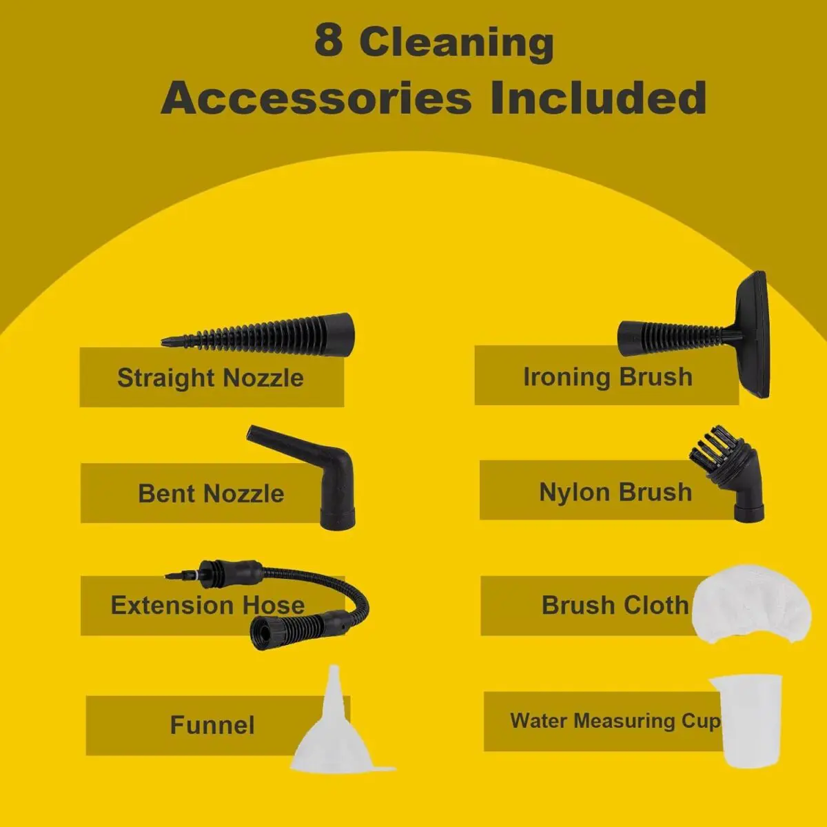 Handheld Steam Cleaner For Home Use, Steamer For Cleaning With Lock Button And 7 Accessory Kit Handheld Pressurized Steamer For Sofa, Bathroom, Car, Floor, Kitchen, Portable Natural Steam Cleaner - Image 10