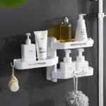 Rotating wall-mounted storage box kitchen bathroom toilet debris plastic punch-free storage finishing box - Image 3