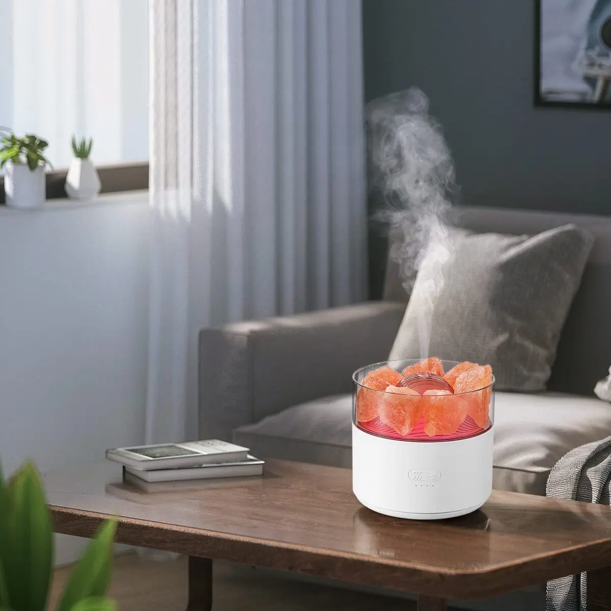Cool-Mist Impeller Air Humidifier Crystal Salt Aroma Diffuser Incense Machine Fogger Essential Oil Lamp Difusor Ambient Light - Image 4