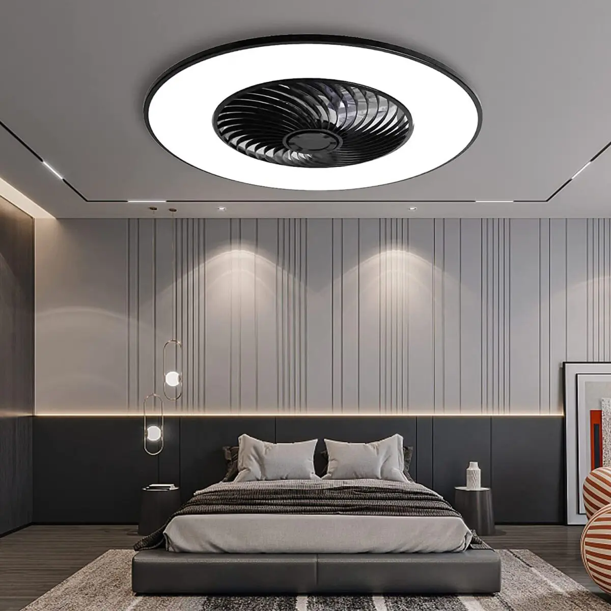 Simple Invisible Fan Light Smart Bedroom Ceiling Light - Image 1