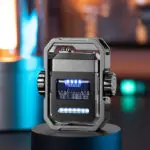 New Pulse Lighter Double Arc Outdoor Windproof Type-C Charging Electric Lighter Mechanical Alloy Rotary Gyroscope Decompression Tool - Image 10