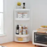 Rotatable Bathroom Makeup Organizer Corner Plastic Wall Mounted Storage Rack Box - Image 3