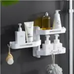 Rotating wall-mounted storage box kitchen bathroom toilet debris plastic punch-free storage finishing box - Image 6