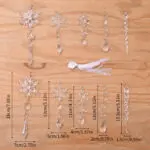 10pcs Christmas Tree Hanging Pendants Acrylic Ice Strip Snow Ceiling Xmas Ornaments New Year Christmas Decoration Home Decor - Image 9