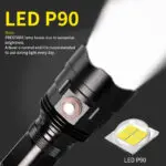 XHP90 Powerful LED Flashlight XHP50 Tactical Torch - Image 4