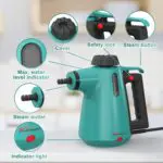 Handheld Steam Cleaner For Home Use, Steamer For Cleaning With Lock Button And 7 Accessory Kit Handheld Pressurized Steamer For Sofa, Bathroom, Car, Floor, Kitchen, Portable Natural Steam Cleaner - Image 2