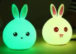 Cute Night Light Animal Rabbit Night lamps Touch Sensor Silicone LED Colorful Lights - Image 2