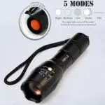 led Zoom Flashlight Torch Tactical 5000 Lumens Led High Power Flashlights AAA or 18650 battery kit - Image 2