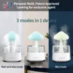2-in-1 Desk Humidifier Rain Cloud Aromatherapy Essential Oil Zen Diffuser & Raining Cloud Night Light Mushroom Lamp - Image 5