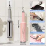 Rotatable Self-Squeeze Mini Mop With Crevice Brush Hand Wash-Free Flat Squeeze Mop With 2 Reusable Microfiber Pads, Microfiber Mop For Wet Dry Use Self Wringing Flat Mop For Floor Cleaning - Image 6
