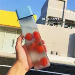 Creative Square Water Bottle Portable Anti-fall Hand Cup Plastic Transparent Sports Travel Bottle Leakproof - Image 5