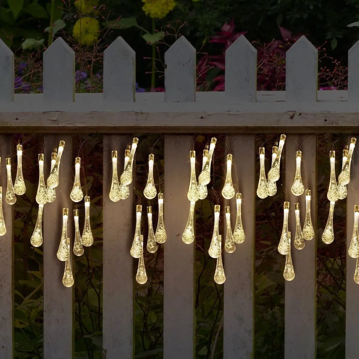LED Outdoor Water Drops Solar Lamp String Lights LED Fairy Holiday Christmas Party Garland Garden Waterproof - Image 10