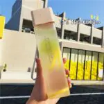 Creative Square Water Bottle Portable Anti-fall Hand Cup Plastic Transparent Sports Travel Bottle Leakproof - Image 3
