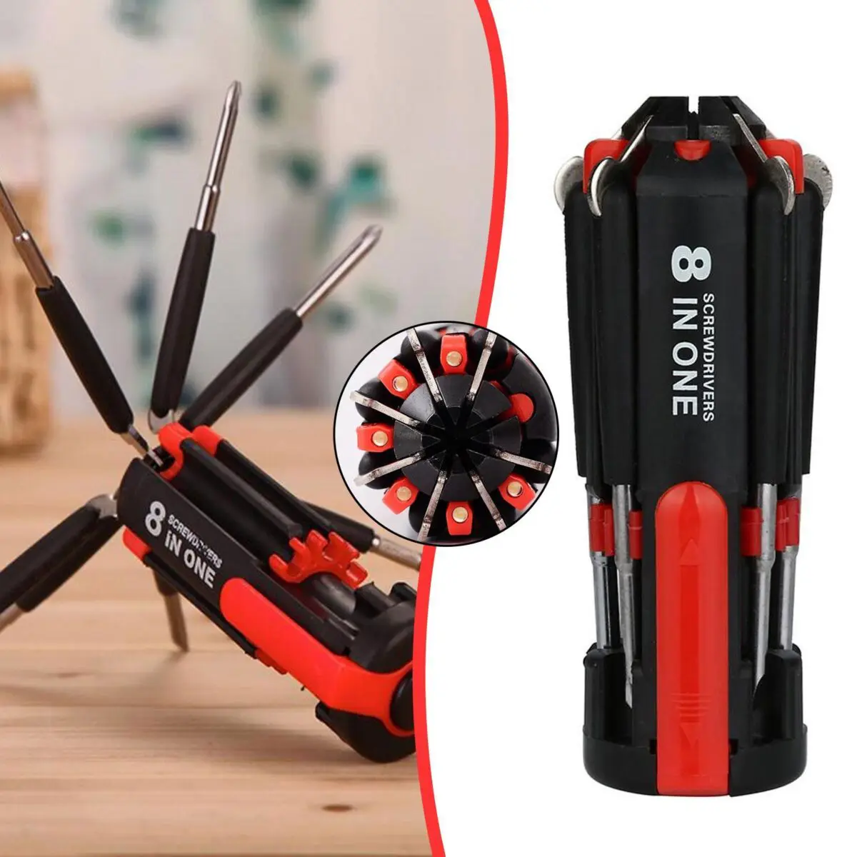 Car Supplies 8 In 1 Screwdriver With LED Flashlight Car Portable Multifunctional Outdoor Tools - Image 5