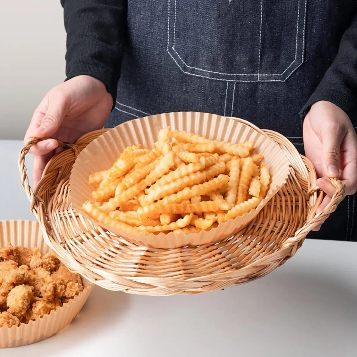 Air Fryer Paper Food Disposable Paper Liner Airfryer Kitchen Cookers Oil-proof Barbecue Plate Steamer Fryer Baking Accessories - Image 2