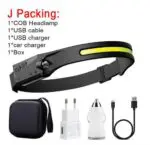COB LED Induction Riding Headlamp Flashlight USB Rechargeable Waterproof Camping Headlight With All Perspectives Hunting Light - Image 10