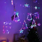 LED Fairy String Window Curtain Lights Star Christmas Xmas Party Home Indoor - Image 2