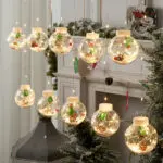 10PCS LED Christmas Curtain Lamp Fairy Snowman Wishing Ball Lamp String Christmas Window Decoration Christmas Light Room - Image 6