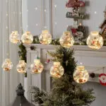 10PCS LED Christmas Curtain Lamp Fairy Snowman Wishing Ball Lamp String Christmas Window Decoration Christmas Light Room - Image 5