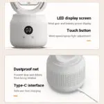 Summer Water Cooled Spray Mist Electric Fan USB Rechargeable Portable Wireless Air Humidifier Bladeless Ventilator Table Fan - Image 5