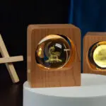Beech Crystal Ball Night Light 3D Laser Engraving Elk Jellyfish LED Nightlights USB Dimmable Lamp For Bedroom Decoration Gifts Home Decor - Image 7
