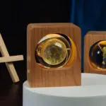 Beech Crystal Ball Night Light 3D Laser Engraving Elk Jellyfish LED Nightlights USB Dimmable Lamp For Bedroom Decoration Gifts Home Decor - Image 3