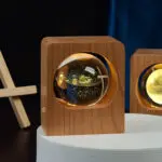 Beech Crystal Ball Night Light 3D Laser Engraving Elk Jellyfish LED Nightlights USB Dimmable Lamp For Bedroom Decoration Gifts Home Decor - Image 2