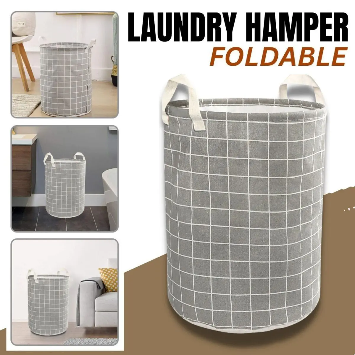 Large Foldable Storage Laundry Hamper Clothes Basket Washing Bag Bin Organizer - Image 1