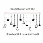 LED Fairy String Window Curtain Lights Star Christmas Xmas Party Home Indoor - Image 7
