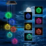 Outdoor Solar Wind Chime Lamp Hummingbird Butterfly Ball Wind Chime Garden Decoration - Image 9
