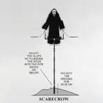 Halloween Decoration Tricky Props Skull Screaming Scarecrow Home Decor Garden Bird Repeller Decor - Image 2