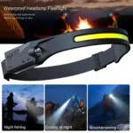 COB LED Induction Riding Headlamp Flashlight USB Rechargeable Waterproof Camping Headlight With All Perspectives Hunting Light - Image 2
