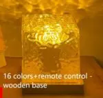 LED Water Ripple Ambient Night Light USB Rotating Projection Crystal Table Lamp RGB Dimmable Home Decoration 16 Color Gifts - Image 7