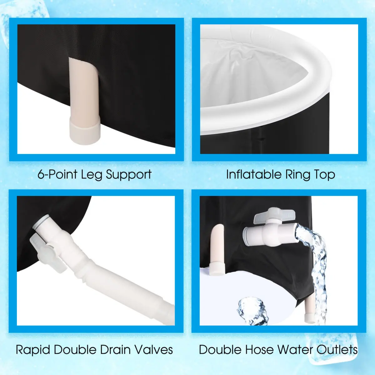 Recovery Ice Tub Foldable Bathtub Outdoor Portable Cold Water Therapy Tub Fitness Rehab Ice Tub For Athletes Long Lasting Insulated Ice Tub, Spa Soaking Bucket - Image 5