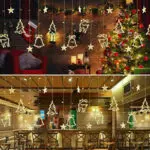 LED Fairy String Window Curtain Lights Star Christmas Xmas Party Home Indoor - Image 9